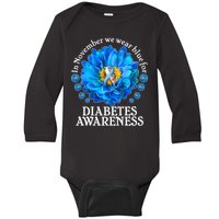 In November We Wear Blue For Diabetes Awareness Baby Long Sleeve Bodysuit