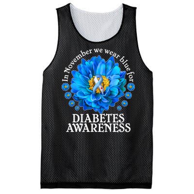 In November We Wear Blue For Diabetes Awareness Mesh Reversible Basketball Jersey Tank