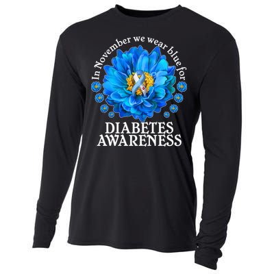 In November We Wear Blue For Diabetes Awareness Cooling Performance Long Sleeve Crew