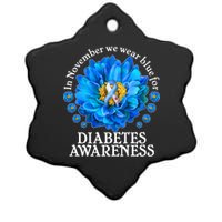 In November We Wear Blue For Diabetes Awareness Ceramic Star Ornament