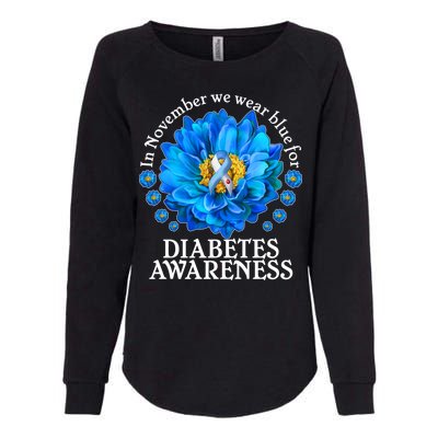 In November We Wear Blue For Diabetes Awareness Womens California Wash Sweatshirt