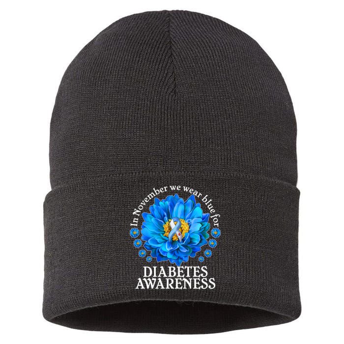 In November We Wear Blue For Diabetes Awareness Sustainable Knit Beanie