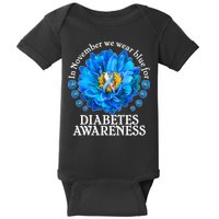 In November We Wear Blue For Diabetes Awareness Baby Bodysuit