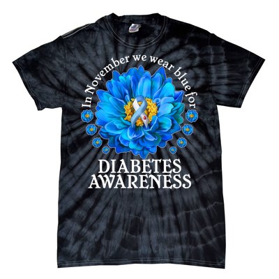 In November We Wear Blue For Diabetes Awareness Tie-Dye T-Shirt