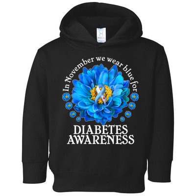 In November We Wear Blue For Diabetes Awareness Toddler Hoodie