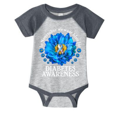 In November We Wear Blue For Diabetes Awareness Infant Baby Jersey Bodysuit