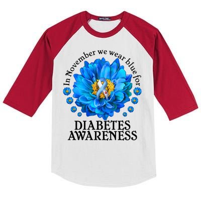 In November We Wear Blue For Diabetes Awareness Kids Colorblock Raglan Jersey