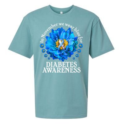 In November We Wear Blue For Diabetes Awareness Sueded Cloud Jersey T-Shirt