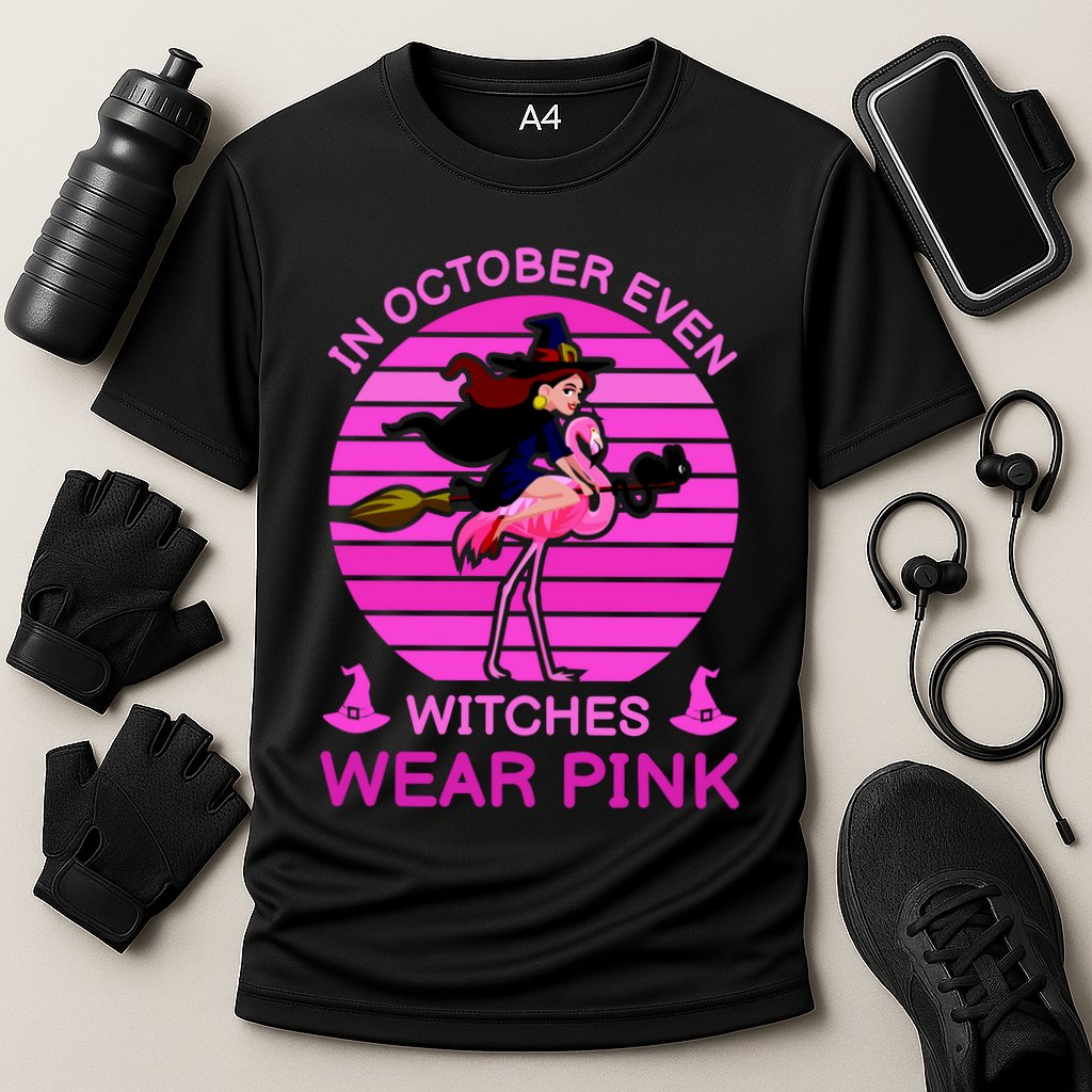 In October Even Witches Wear Pink Cooling Performance Crew T-Shirt