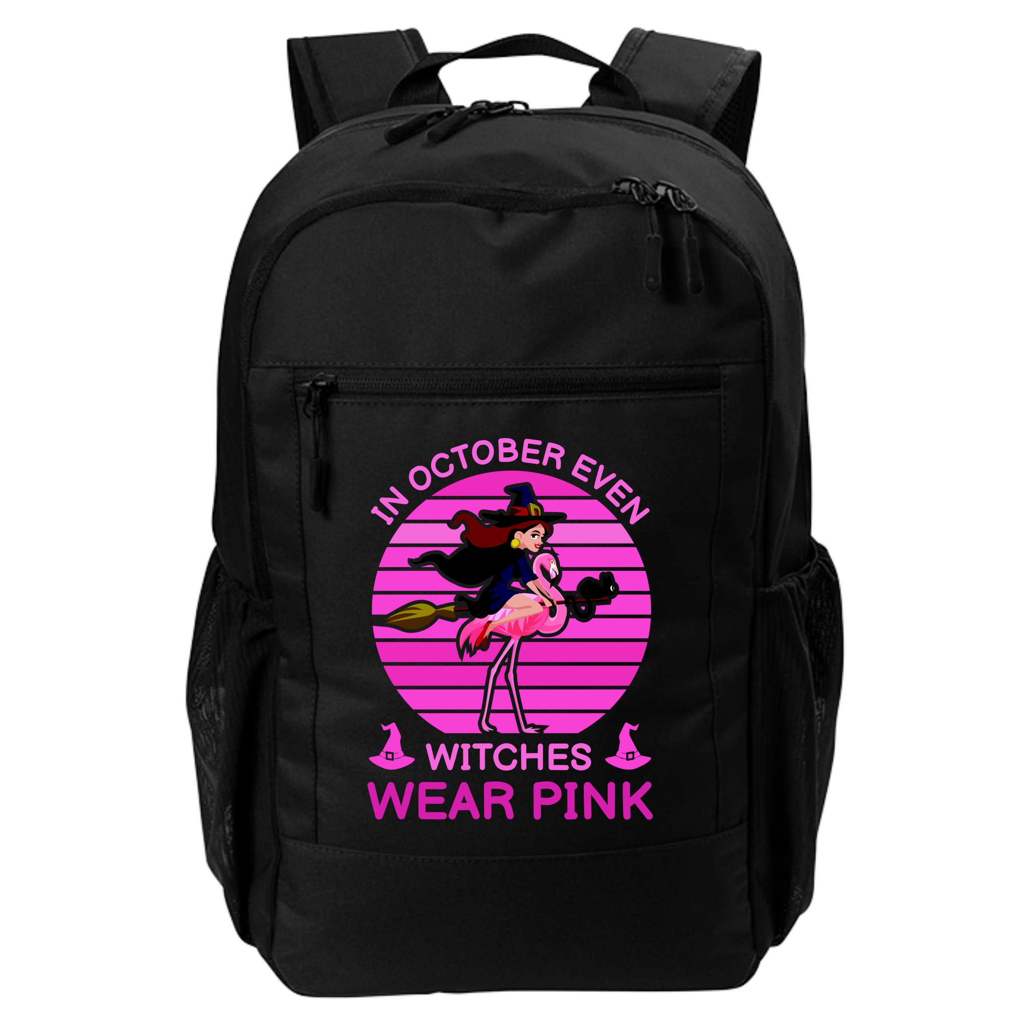 In October Even Witches Wear Pink Backpack