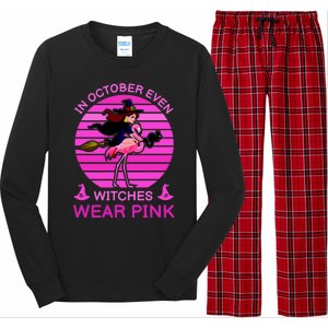 In October Even Witches Wear Pink Long Sleeve Pajama Set