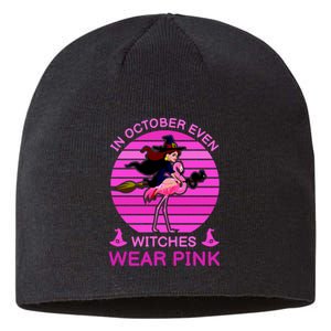 In October Even Witches Wear Pink Sustainable Beanie