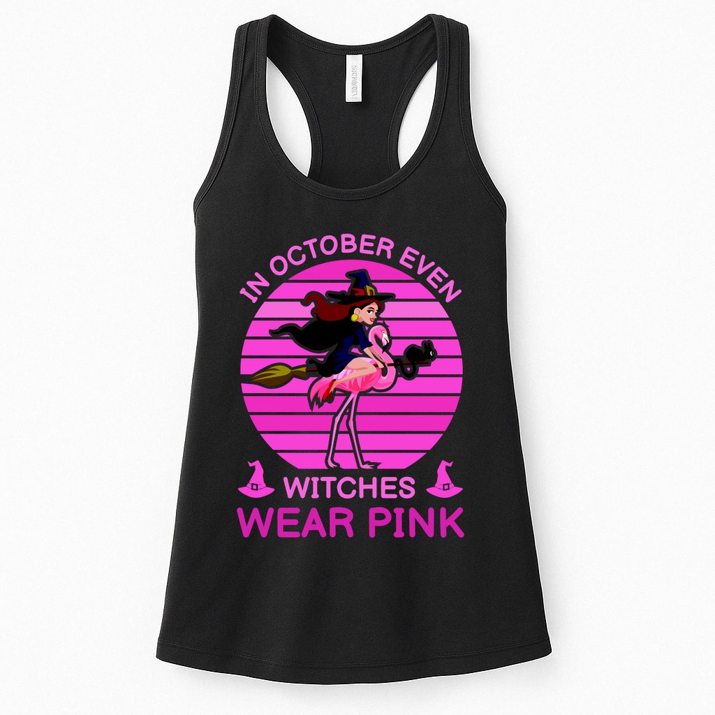 In October Even Witches Wear Pink Womens Tank Top