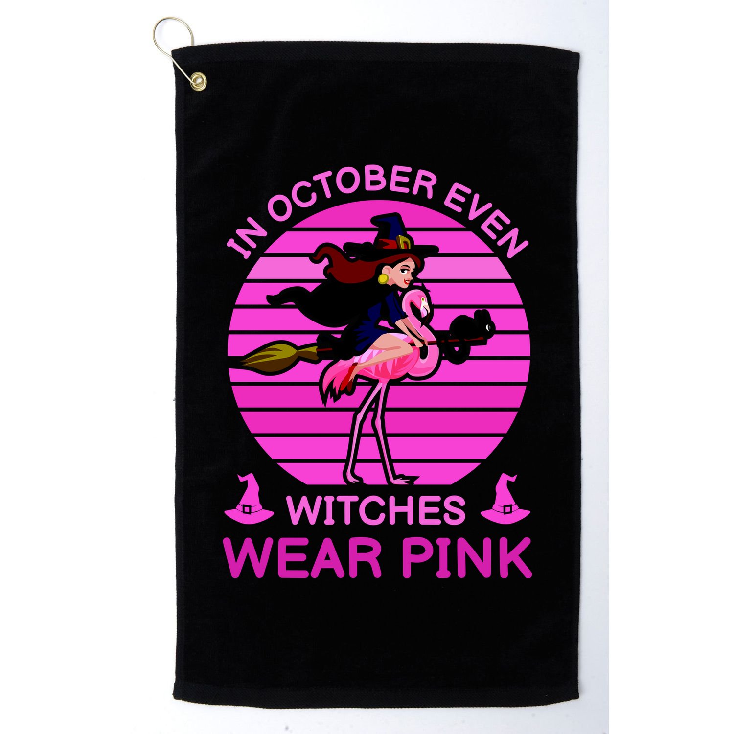 In October Even Witches Wear Pink Golf Towel