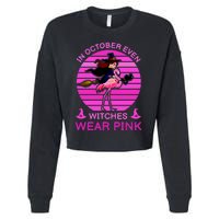 In October Even Witches Wear Pink Cropped Pullover Crew