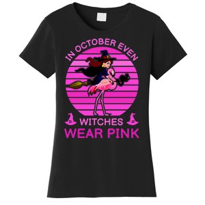 In October Even Witches Wear Pink Women's T-Shirt