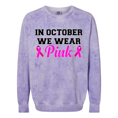 In October We Wear Pink Colorblast Crewneck Sweatshirt