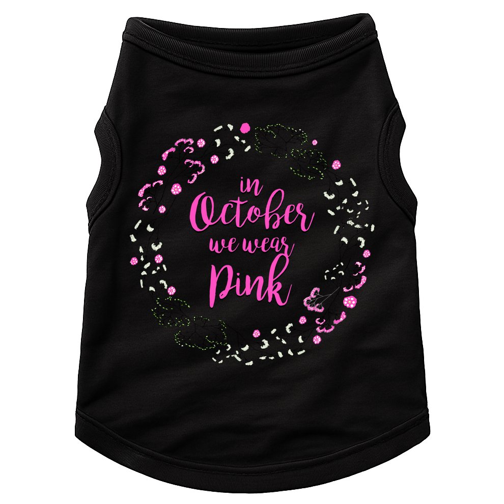 In October We Wear Pink Breast Cancer Doggie Tank