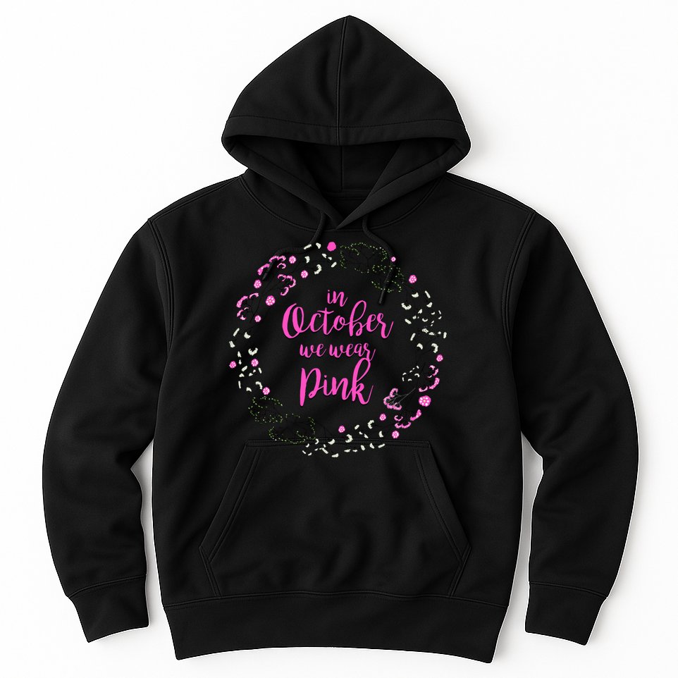 In October We Wear Pink Breast Cancer Hoodie