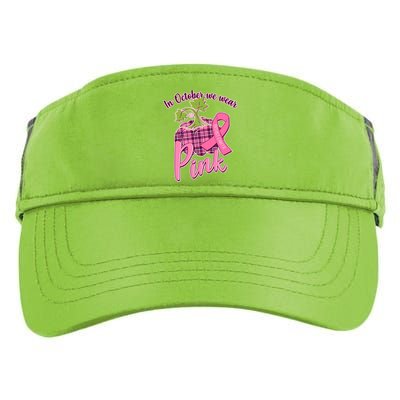 In October We Wear Pink Breast Cancer Autumn Pumpkin Adult Drive Performance Visor