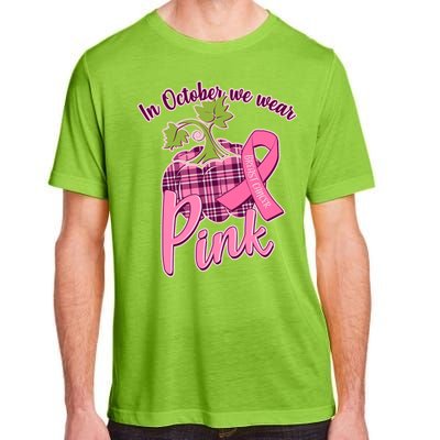 In October We Wear Pink Breast Cancer Autumn Pumpkin Adult ChromaSoft Performance T-Shirt