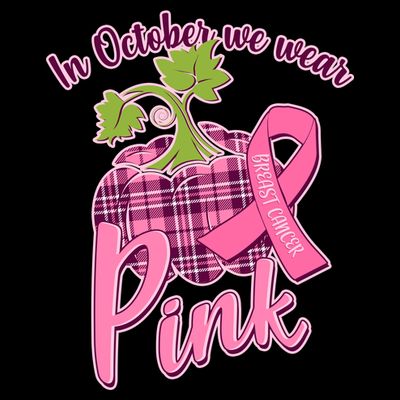 In October We Wear Pink Breast Cancer Autumn Pumpkin T-Shirt