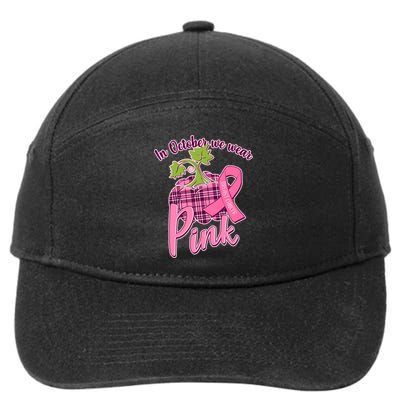 In October We Wear Pink Breast Cancer Autumn Pumpkin 7-Panel Snapback Hat