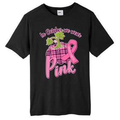 In October We Wear Pink Breast Cancer Autumn Pumpkin Tall Fusion ChromaSoft Performance T-Shirt