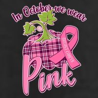 In October We Wear Pink Breast Cancer Autumn Pumpkin Beanie