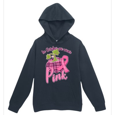 In October We Wear Pink Breast Cancer Autumn Pumpkin Urban Pullover Hoodie