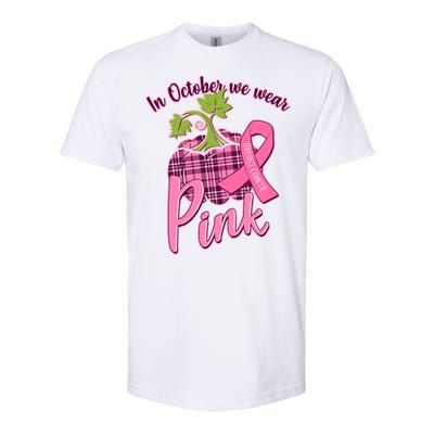 In October We Wear Pink Breast Cancer Autumn Pumpkin Softstyle CVC T-Shirt