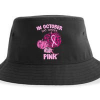 In October We Wear Pink Breast Cancer Awareness Sustainable Bucket Hat