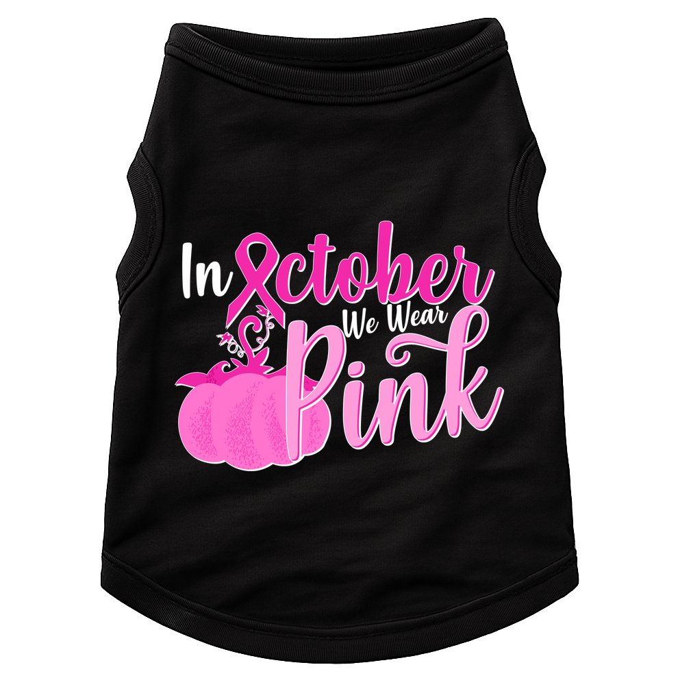 In October We Wear Pink Breast Cancer Awareness Pumpkin Doggie Tank