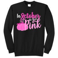 In October We Wear Pink Breast Cancer Awareness Pumpkin Sweatshirt