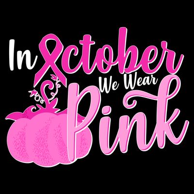 In October We Wear Pink Breast Cancer Awareness Pumpkin T-Shirt