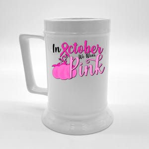 In October We Wear Pink Breast Cancer Awareness Pumpkin Beer Stein