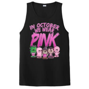 In October We Wear Pink Breast Cancer Halloween Monsters PosiCharge Competitor Tank