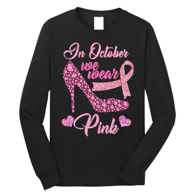 In October We Wear Pink Fancy Heel Ribbon Long Sleeve Shirt