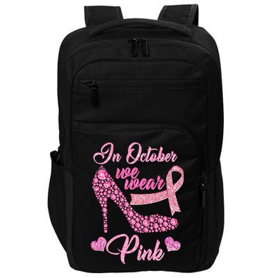In October We Wear Pink Fancy Heel Ribbon Impact Tech Backpack