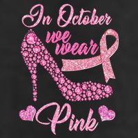 In October We Wear Pink Fancy Heel Ribbon Adult Drive Performance Visor