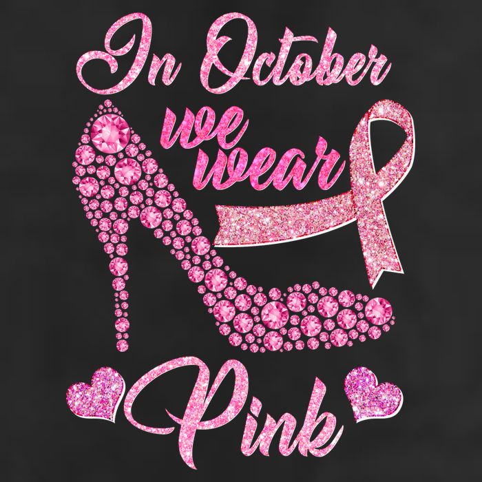 In October We Wear Pink Fancy Heel Ribbon Adult Drive Performance Visor