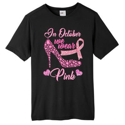 In October We Wear Pink Fancy Heel Ribbon Tall Fusion ChromaSoft Performance T-Shirt