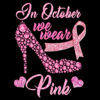 In October We Wear Pink Fancy Heel Ribbon 16 in Basic Backpack