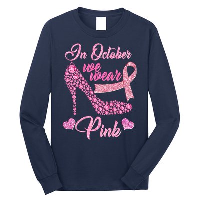 In October We Wear Pink Fancy Heel Ribbon Long Sleeve Shirt