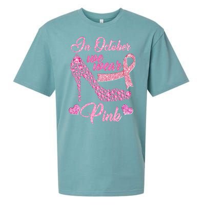 In October We Wear Pink Fancy Heel Ribbon Sueded Cloud Jersey T-Shirt