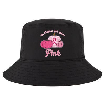 In October We Wear Pink Pumpkin Breast Cancer Cool Comfort Performance Bucket Hat