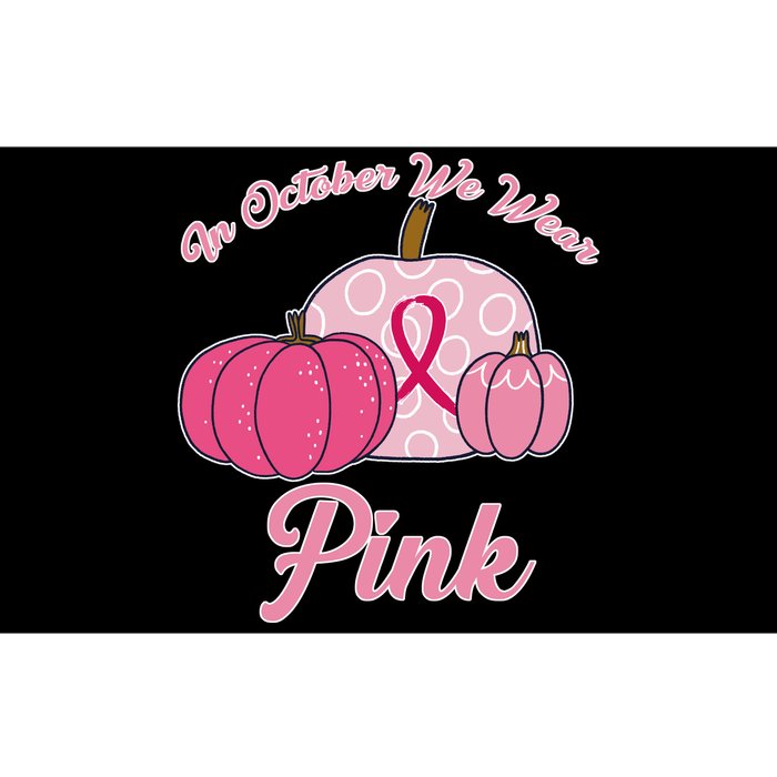 In October We Wear Pink Pumpkin Breast Cancer Bumper Sticker