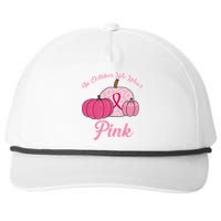 In October We Wear Pink Pumpkin Breast Cancer Snapback Five-Panel Rope Hat