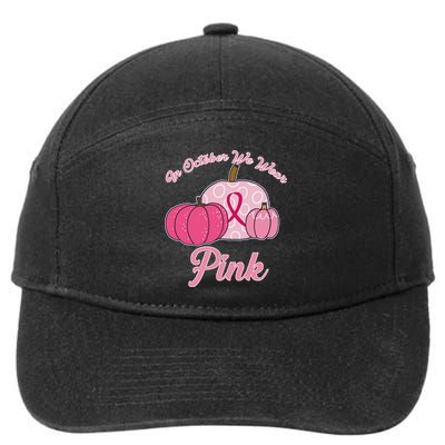 In October We Wear Pink Pumpkin Breast Cancer 7-Panel Snapback Hat