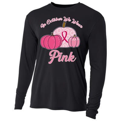 In October We Wear Pink Pumpkin Breast Cancer Cooling Performance Long Sleeve Crew